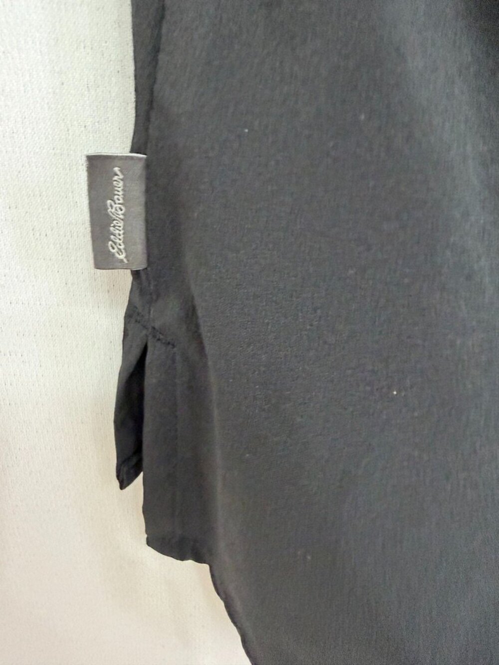 Eddie Bauer Black Stretch Collared Pocket Blouse XL - Picture 4 of 7